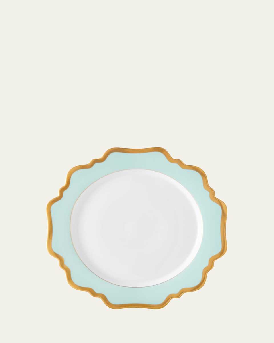 Aqua Rimmed Dinner Plate